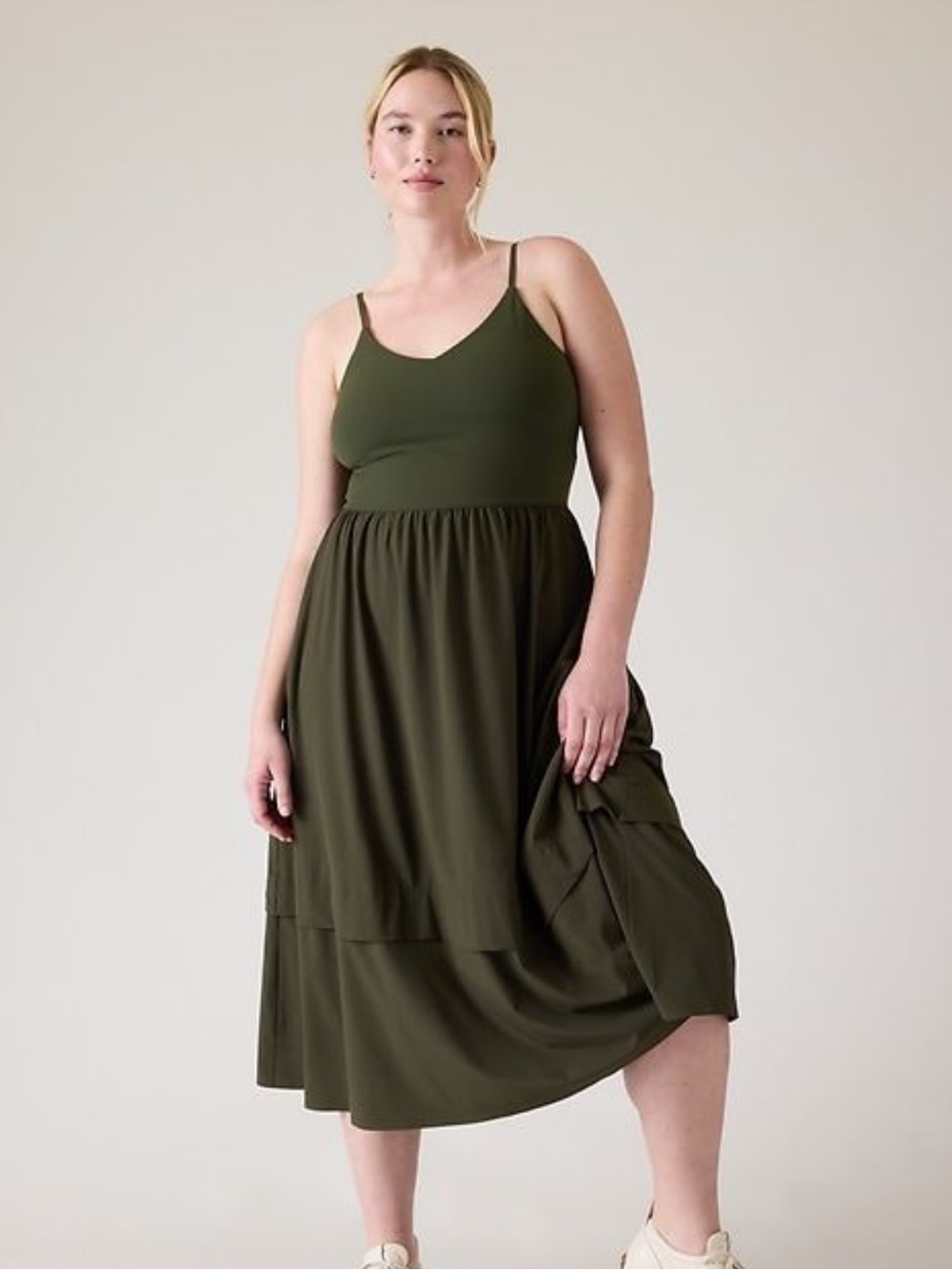 Athleta Elation V-Neck Hybrid Midi Dress MP